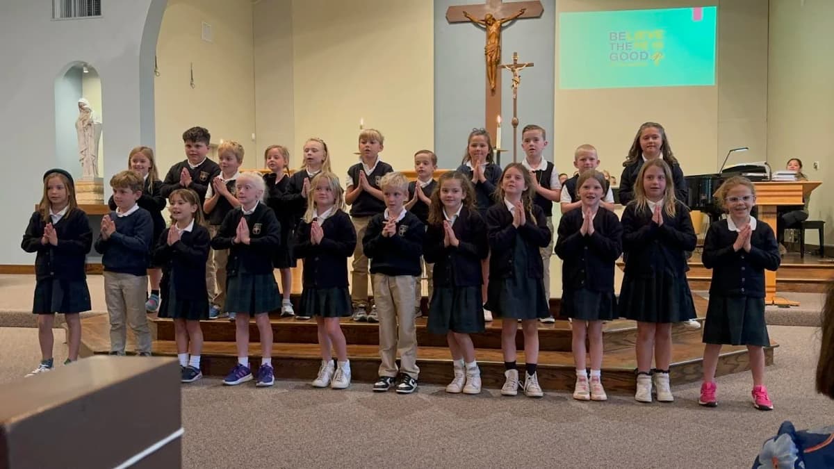 School community event gathering at St. Perpetua